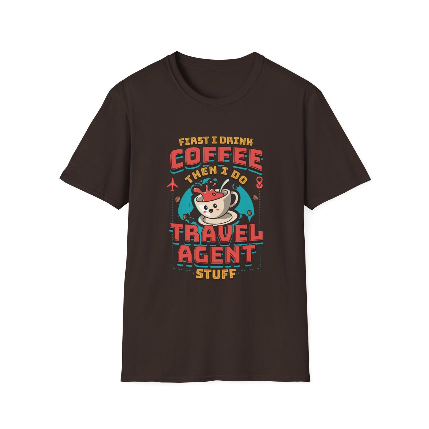 Travel Agent T-Shirt — " Coffee Travel Agent" Graphic Tee