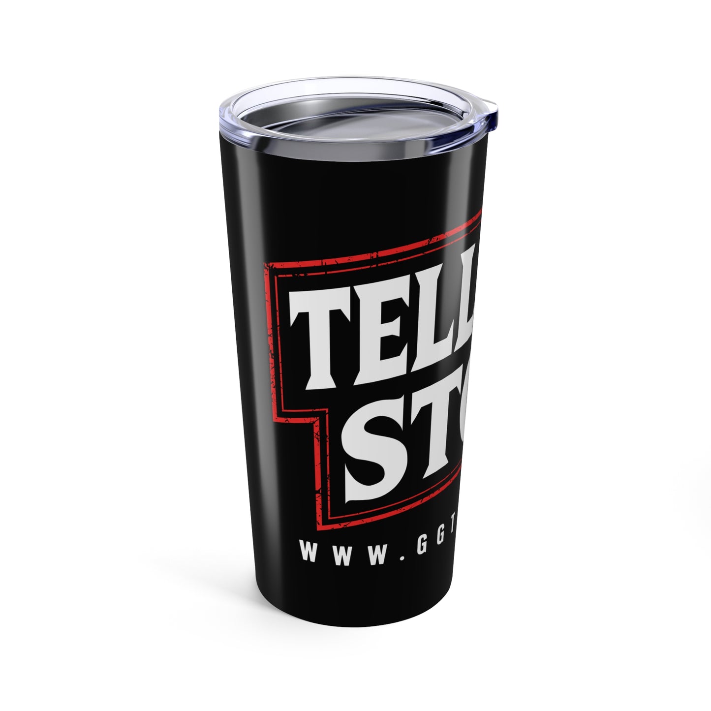 Inspirational Black Tumbler 20oz - "Tell Your Story" - Motivational Travel Mug for Daily Use