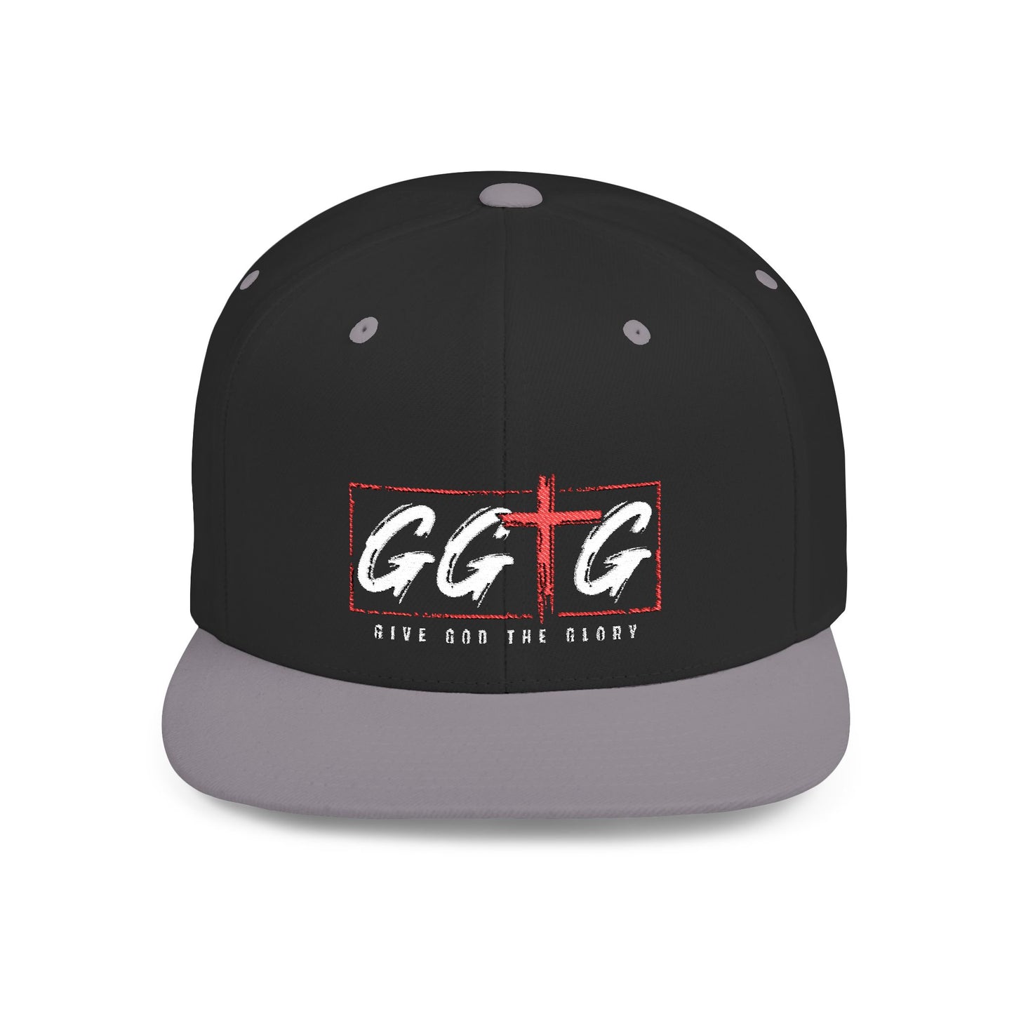 Casual Flat Bill Snapback Hat - 'Give God The Glory' Design