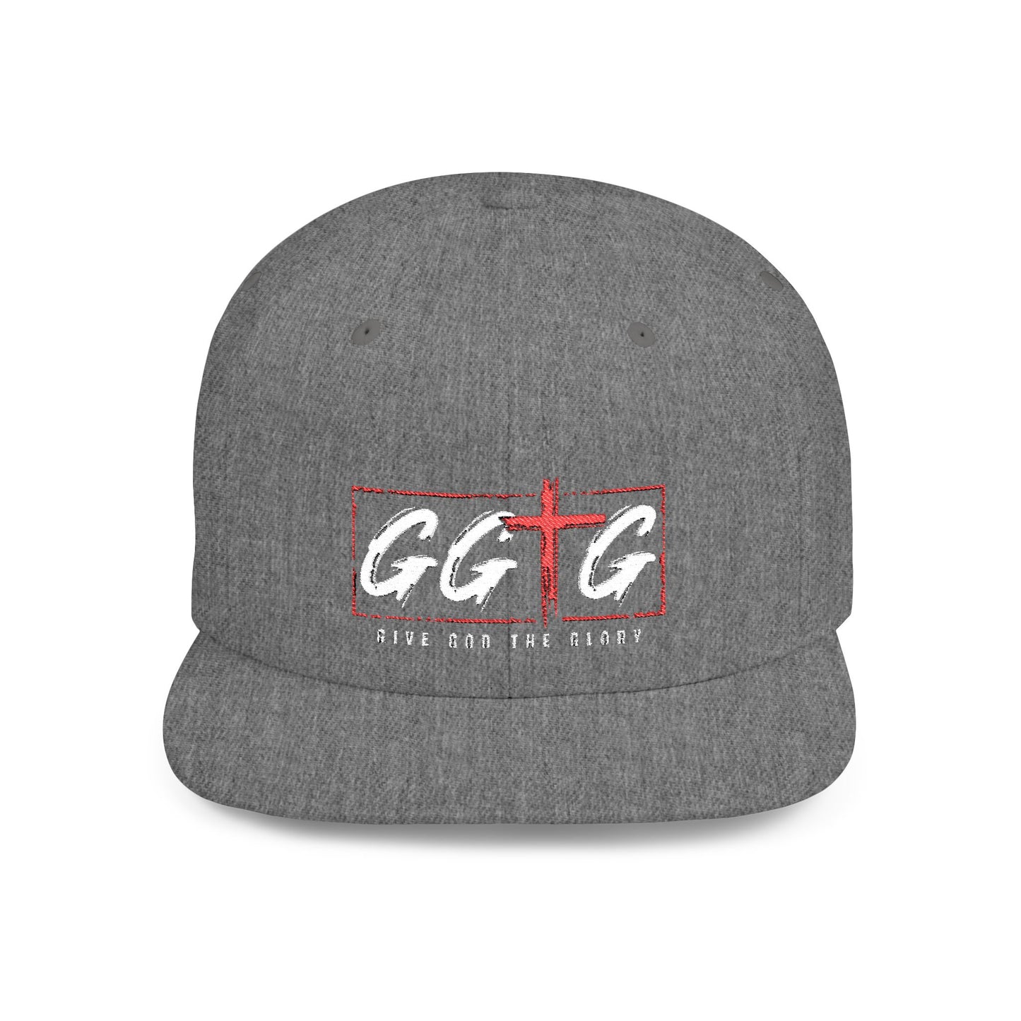 Casual Flat Bill Snapback Hat - 'Give God The Glory' Design