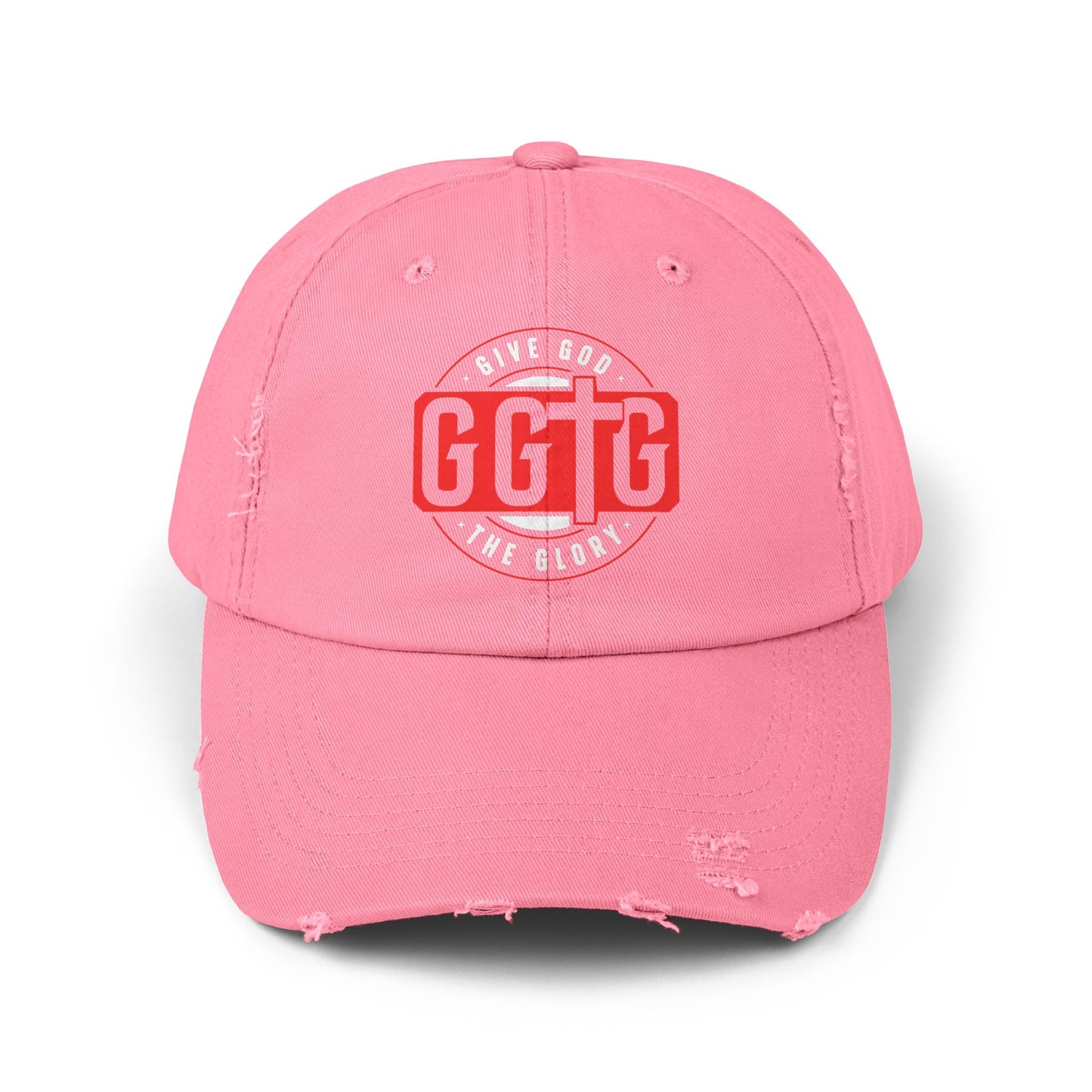 Unisex Distressed Cap - "Give God The Glory" Statement Hat