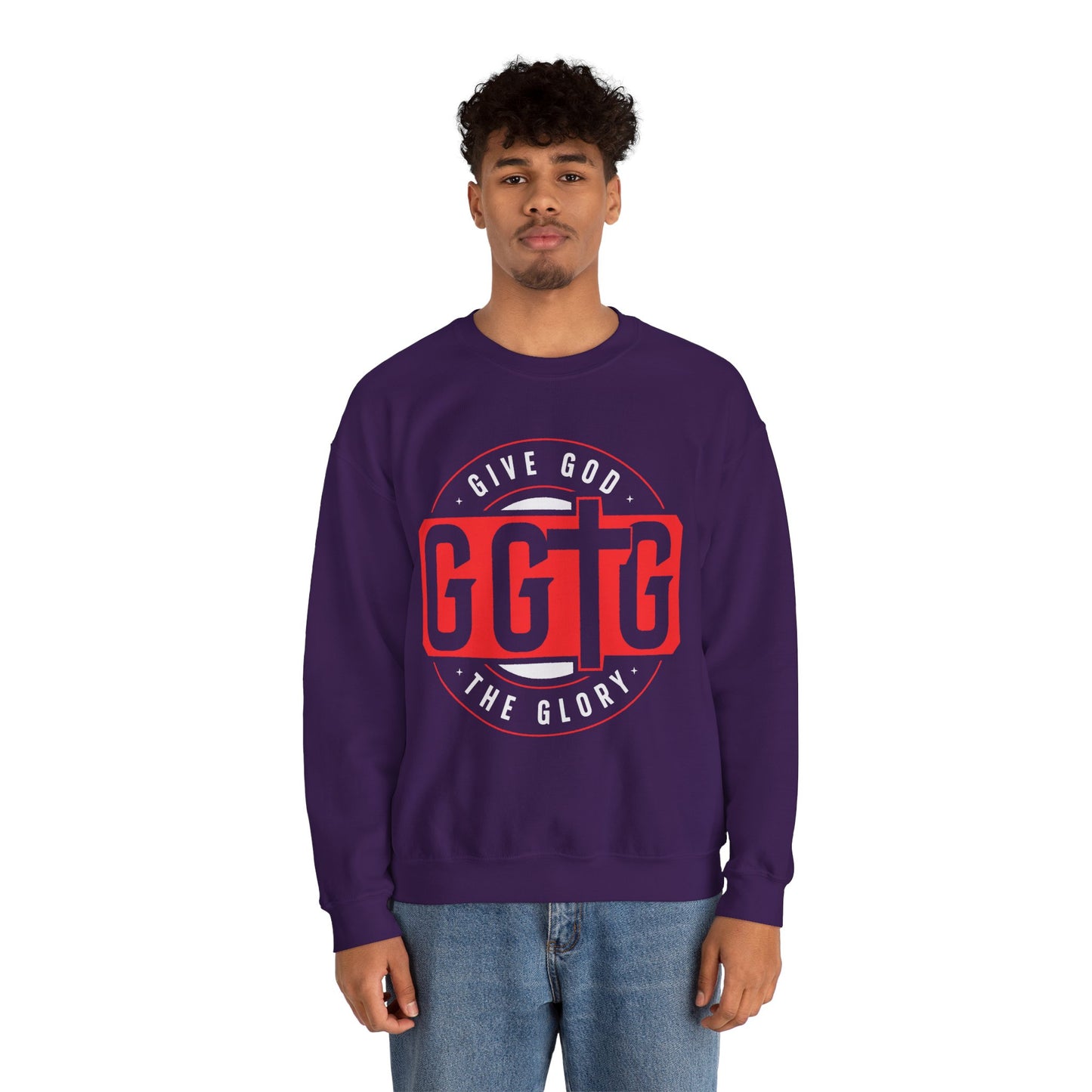 Christian Motivational Crewneck Sweatshirt - 'Give God the Glory'