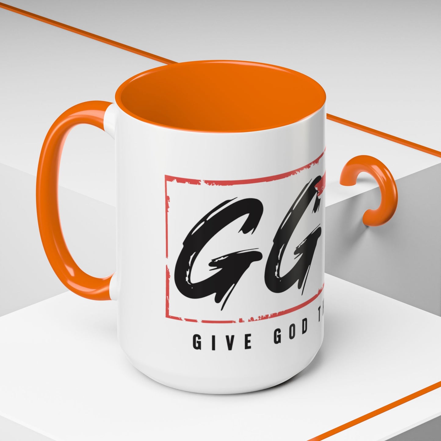 Faith-Inspired Accent Coffee Mug - 11/15oz with 'Give God the Glory' Design