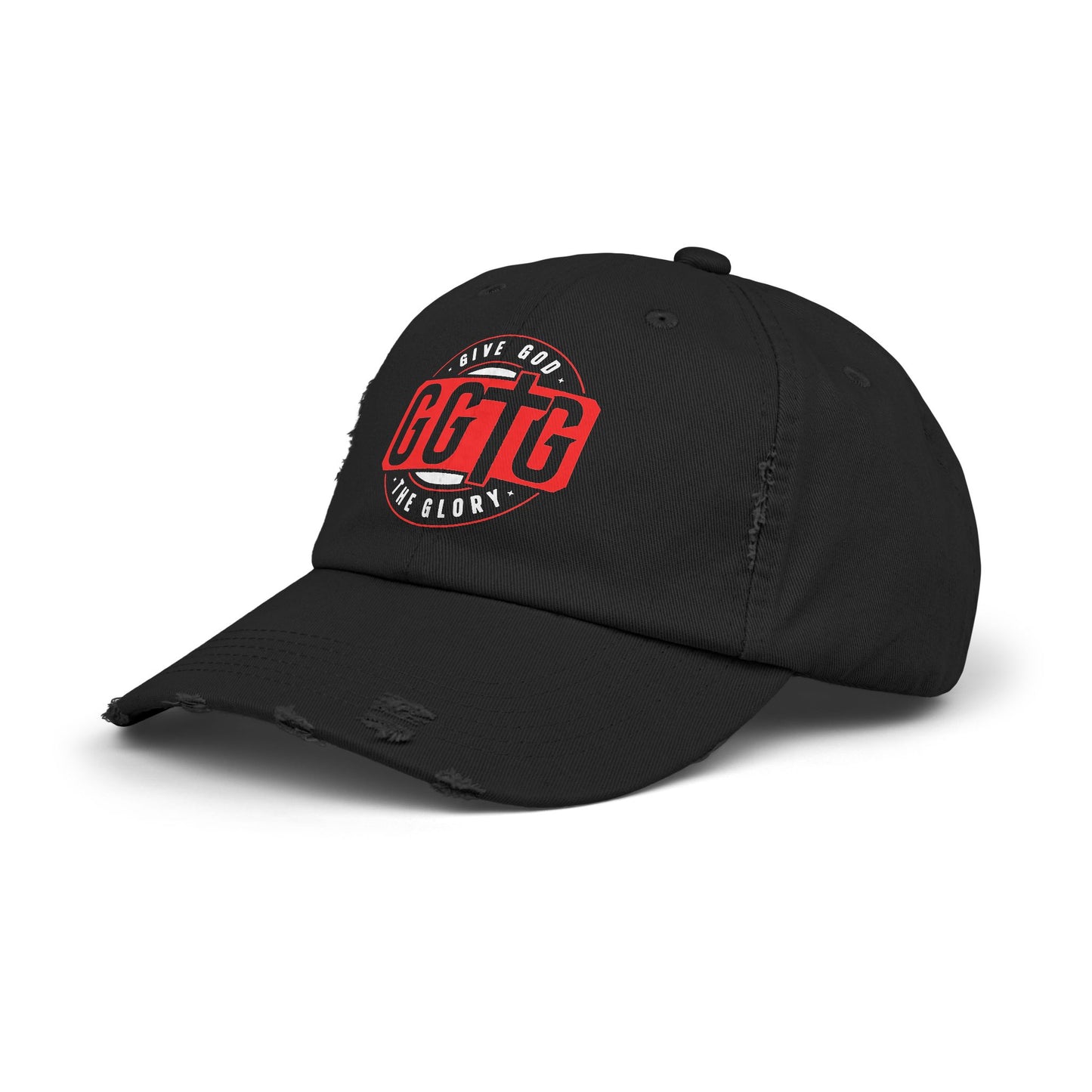 Unisex Distressed Cap - "Give God The Glory" Statement Hat