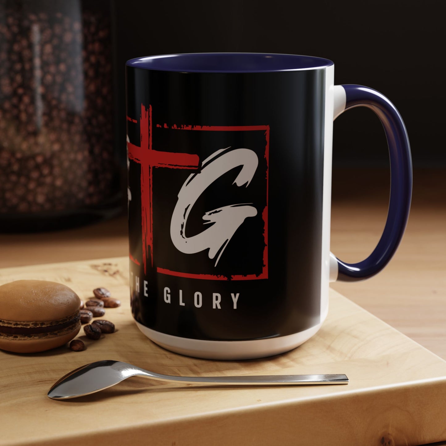 Inspirational Accent Coffee Mug - "Give God the Glory" - Perfect for Faith-Based Gifts