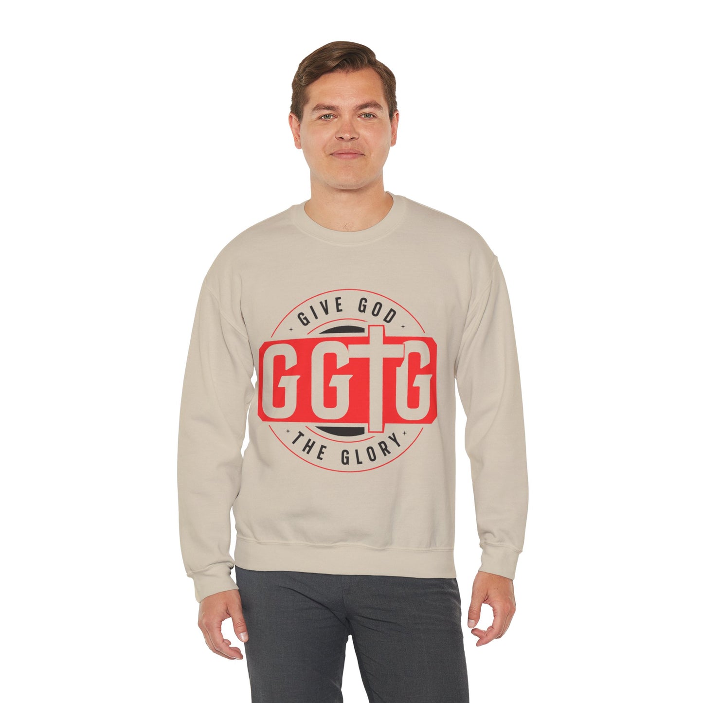 Inspirational Crewneck Sweatshirt - "Give God The Glory" & "Tell Your Story"