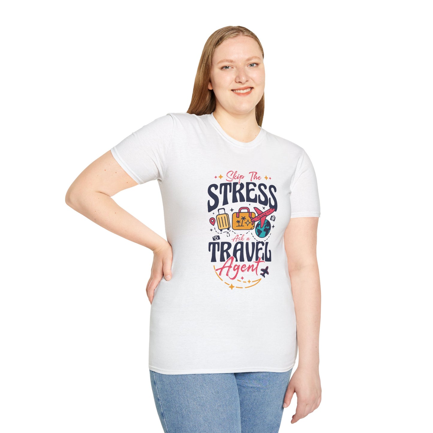 Travel Agent T-Shirt — " Unisex Skip the Stress Call a Travel Agent" Graphic Tee
