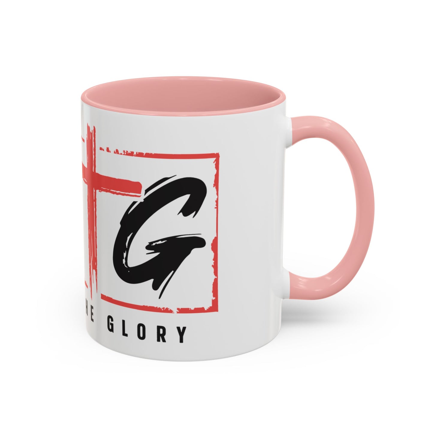 Faith-Inspired Accent Coffee Mug - 11/15oz with 'Give God the Glory' Design