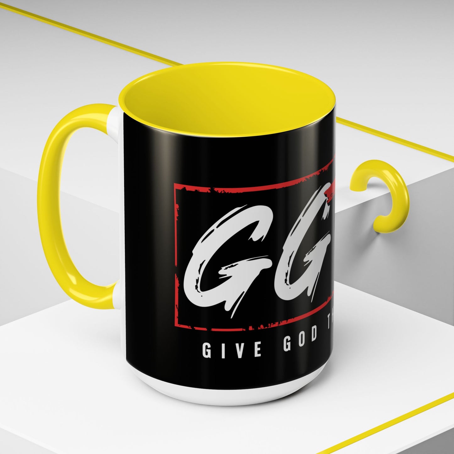 Inspirational Accent Coffee Mug - "Give God the Glory" - Perfect for Faith-Based Gifts