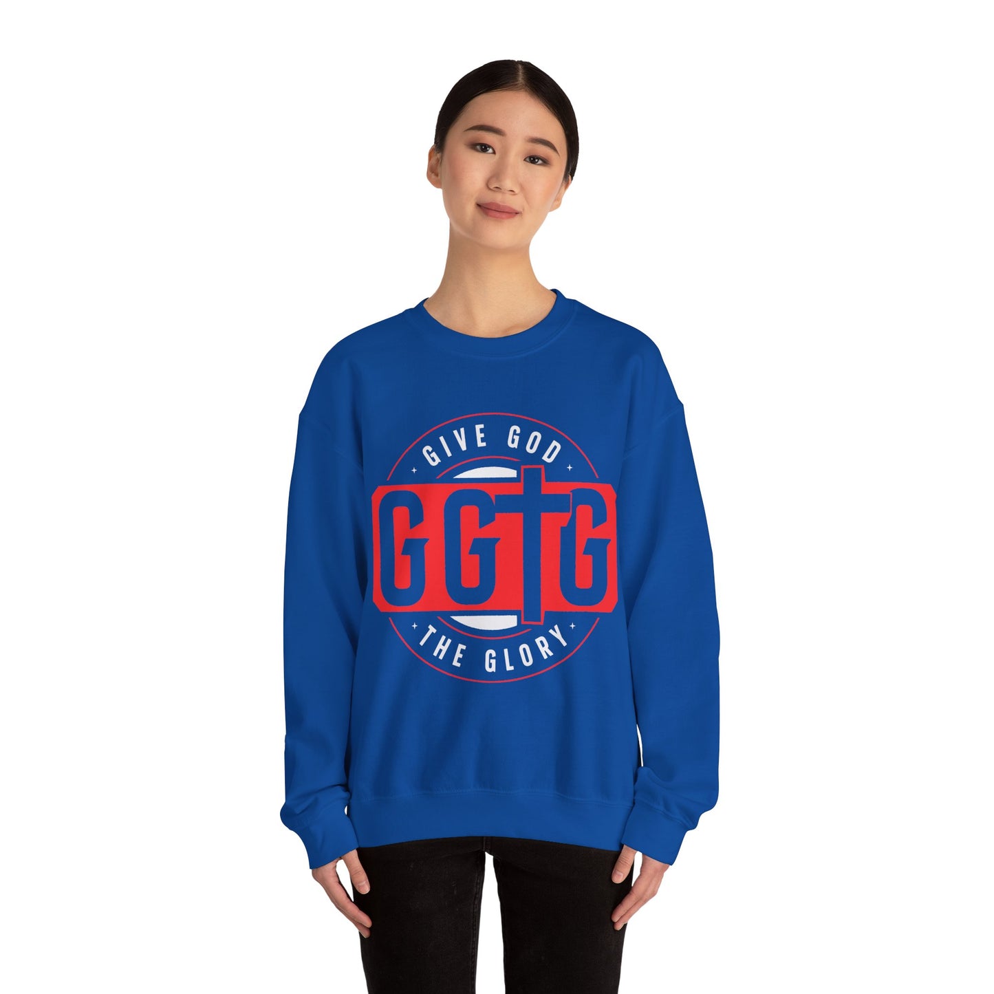 Christian Motivational Crewneck Sweatshirt - 'Give God the Glory'