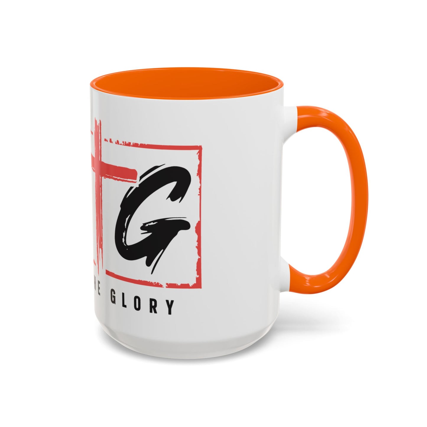 Faith-Inspired Accent Coffee Mug - 11/15oz with 'Give God the Glory' Design