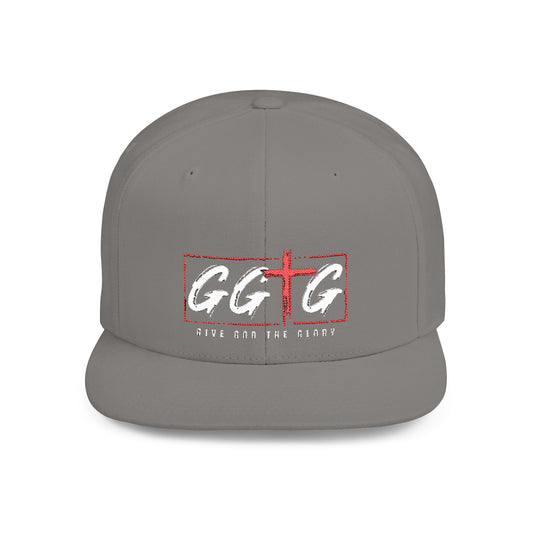 Casual Flat Bill Snapback Hat - 'Give God The Glory' Design