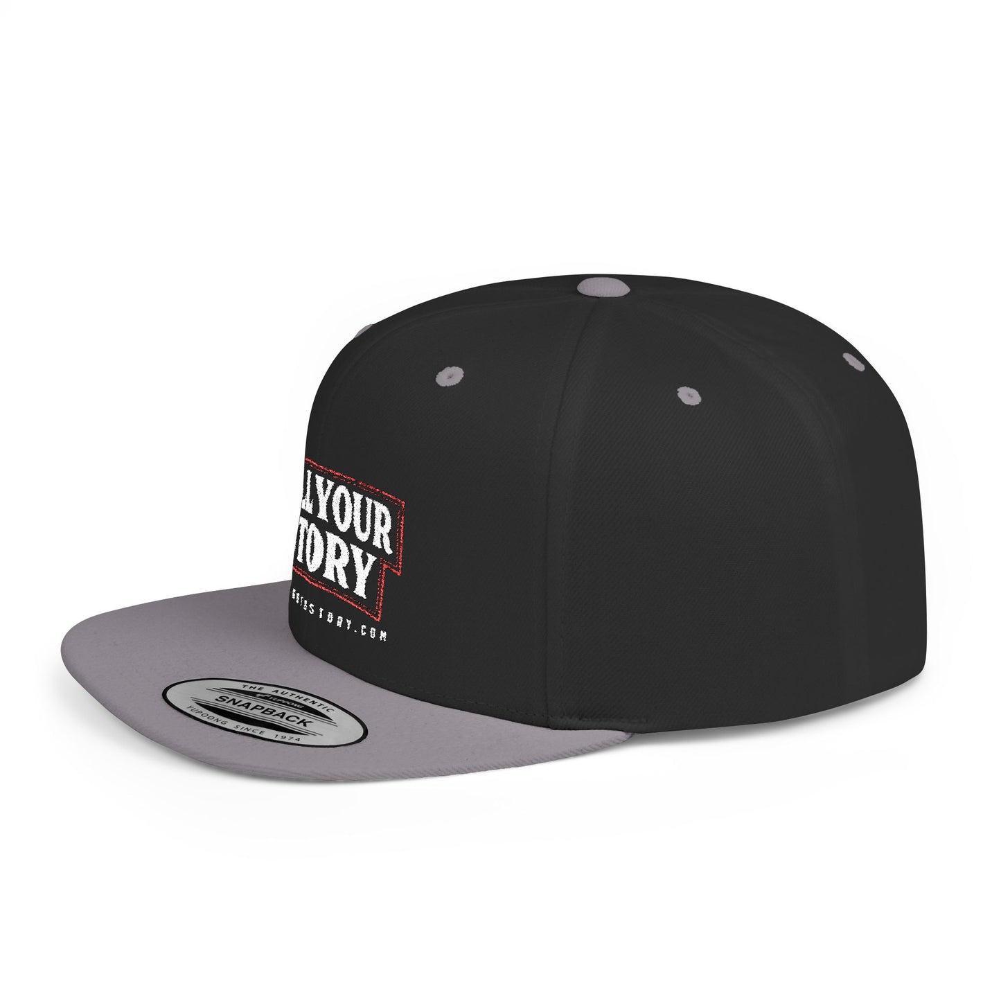 Motivational Flat Bill Snapback Hat - 'Tell Your Story'