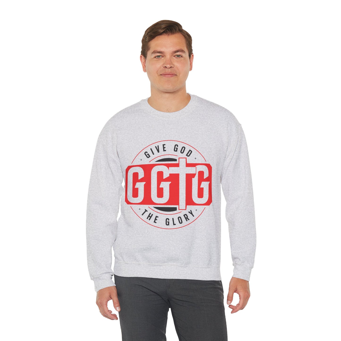 Inspirational Crewneck Sweatshirt - "Give God The Glory" & "Tell Your Story"