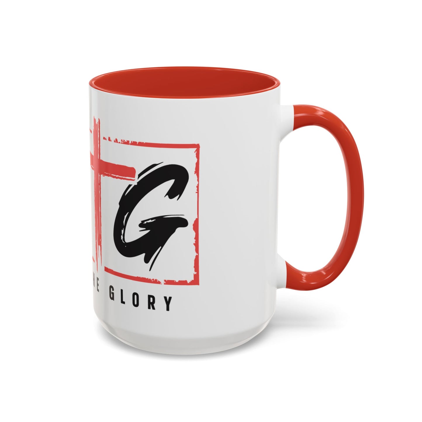 Faith-Inspired Accent Coffee Mug - 11/15oz with 'Give God the Glory' Design