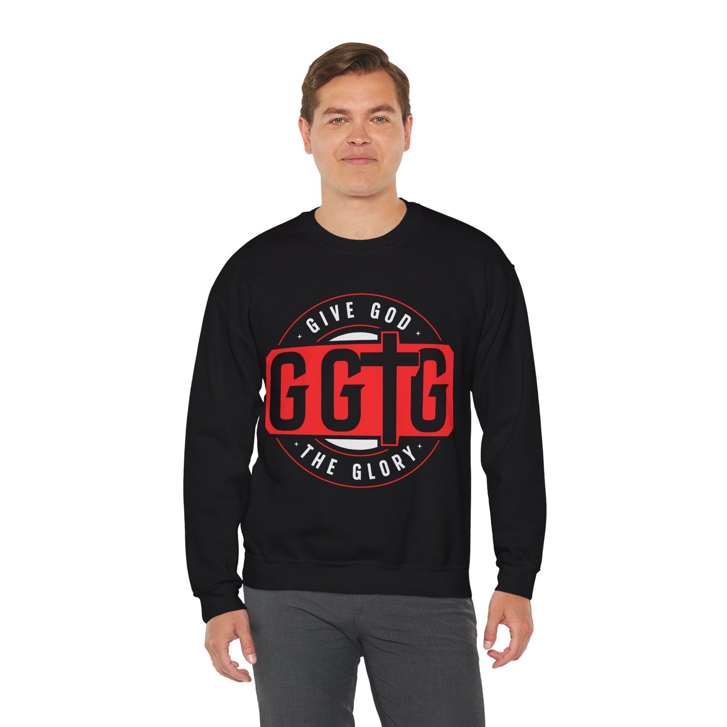 Christian Motivational Crewneck Sweatshirt - 'Give God the Glory'