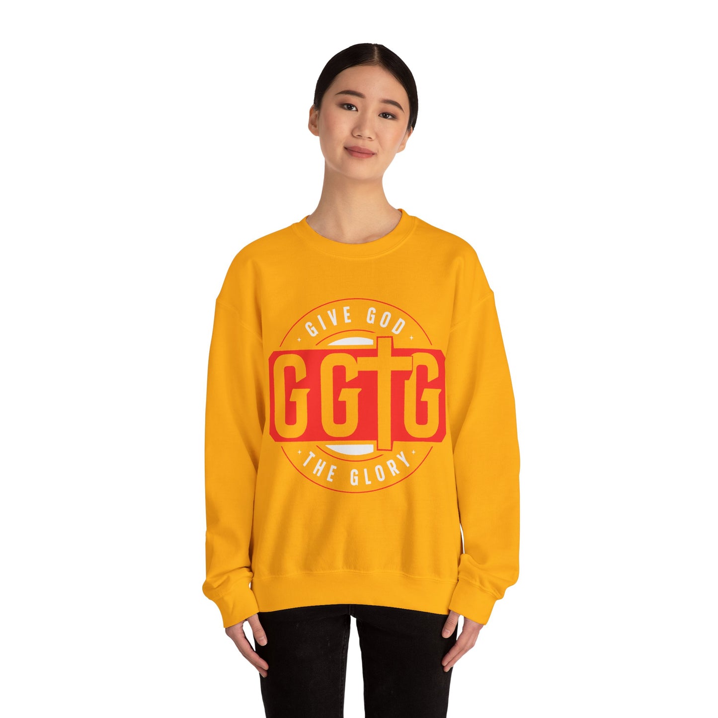 Christian Motivational Crewneck Sweatshirt - 'Give God the Glory'