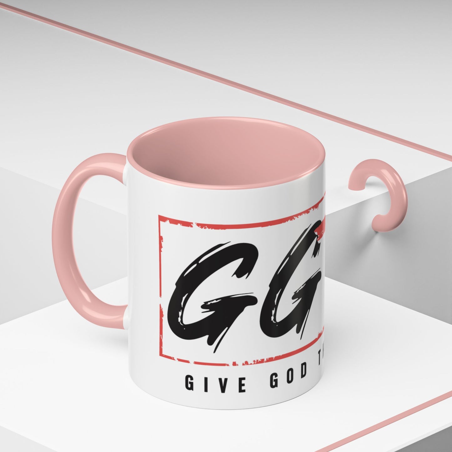 Faith-Inspired Accent Coffee Mug - 11/15oz with 'Give God the Glory' Design