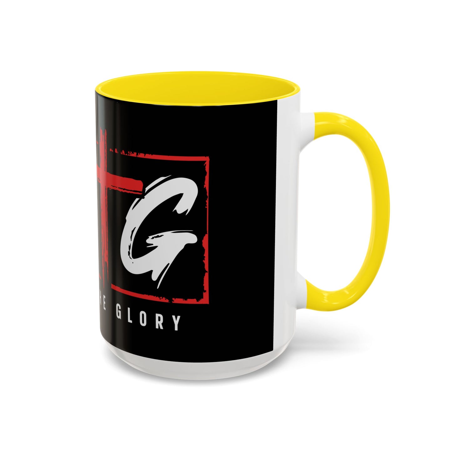 Inspirational Accent Coffee Mug - "Give God the Glory" - Perfect for Faith-Based Gifts