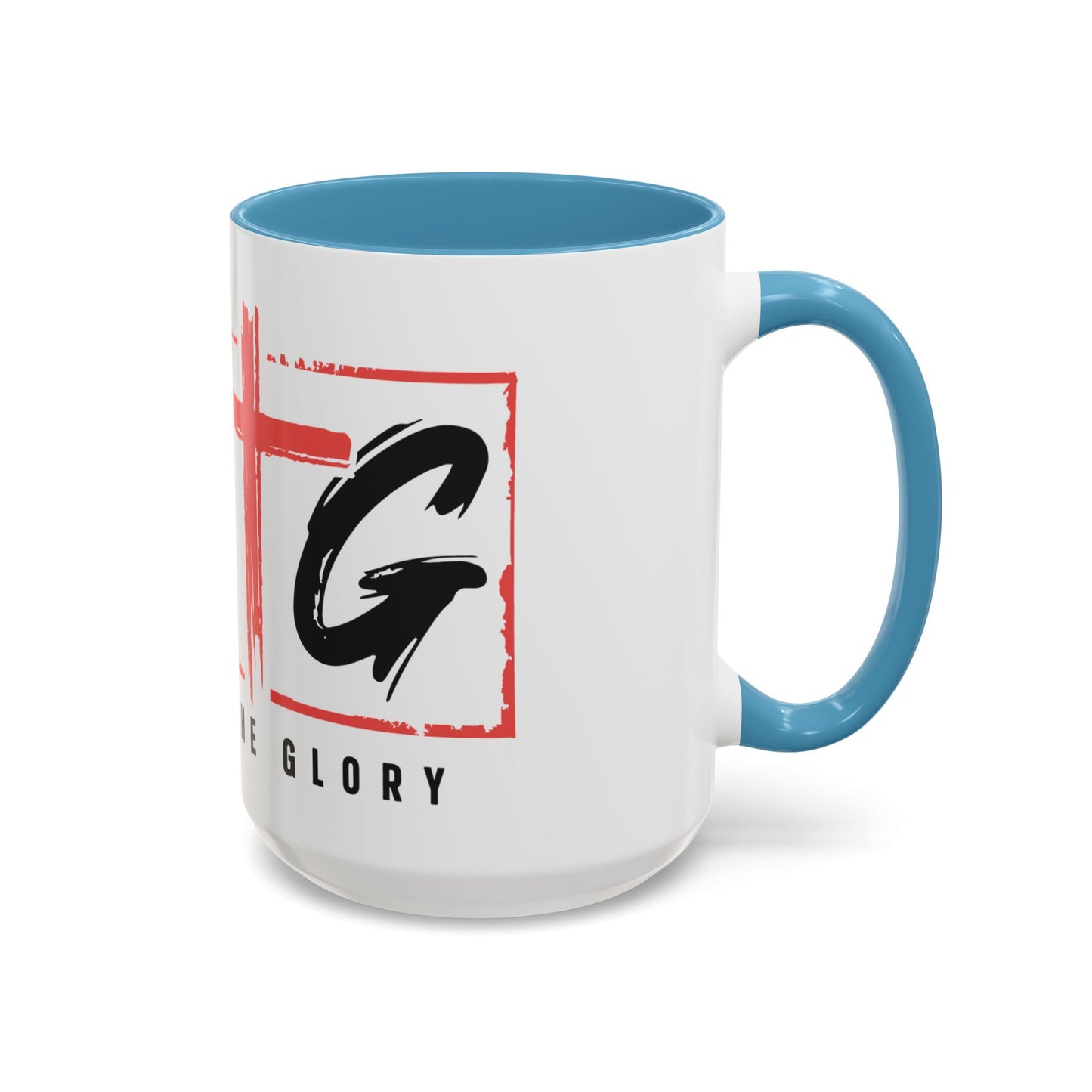 Faith-Inspired Accent Coffee Mug - 11/15oz with 'Give God the Glory' Design