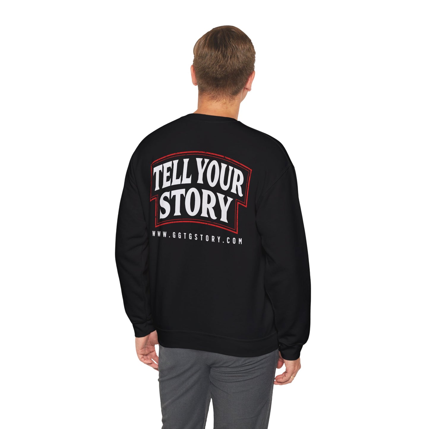 Inspiring Unisex Crewneck Sweatshirt - "Tell Your Story" Design