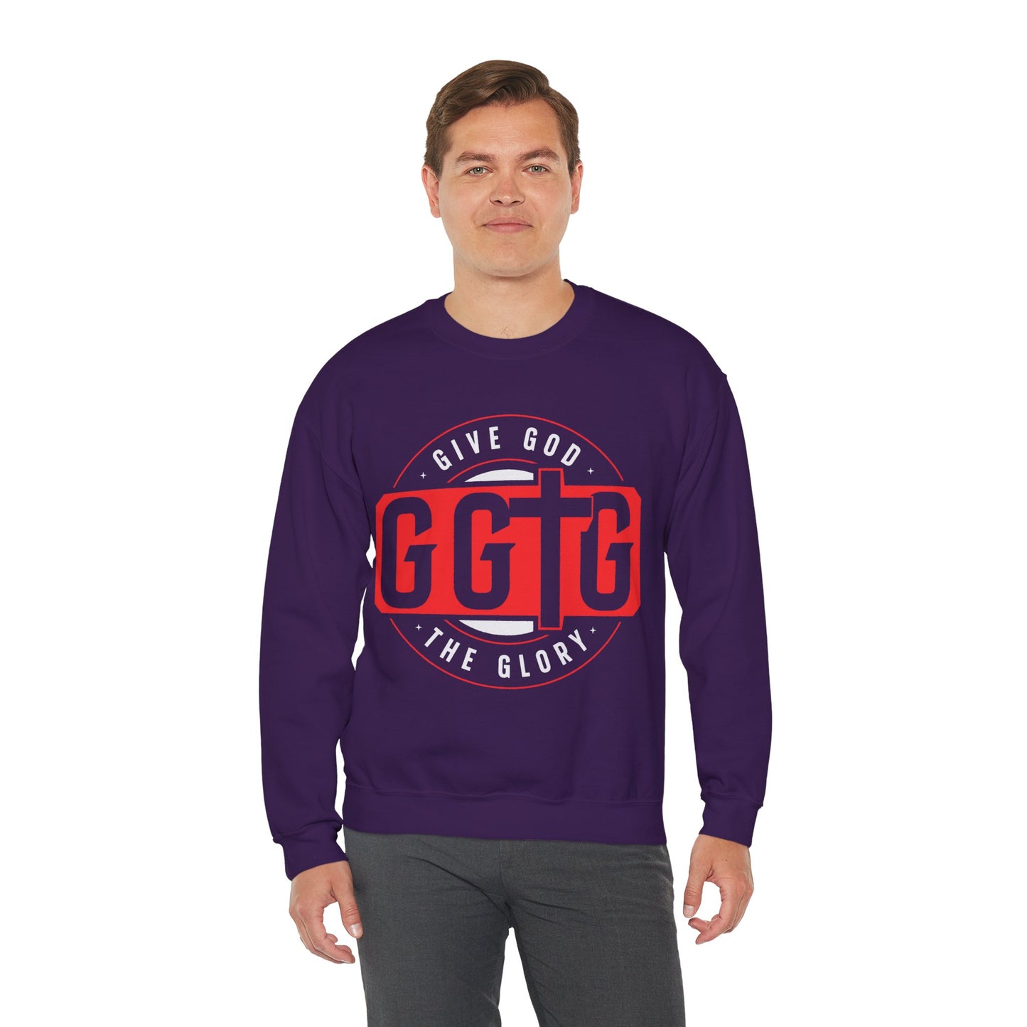 Christian Motivational Crewneck Sweatshirt - 'Give God the Glory'