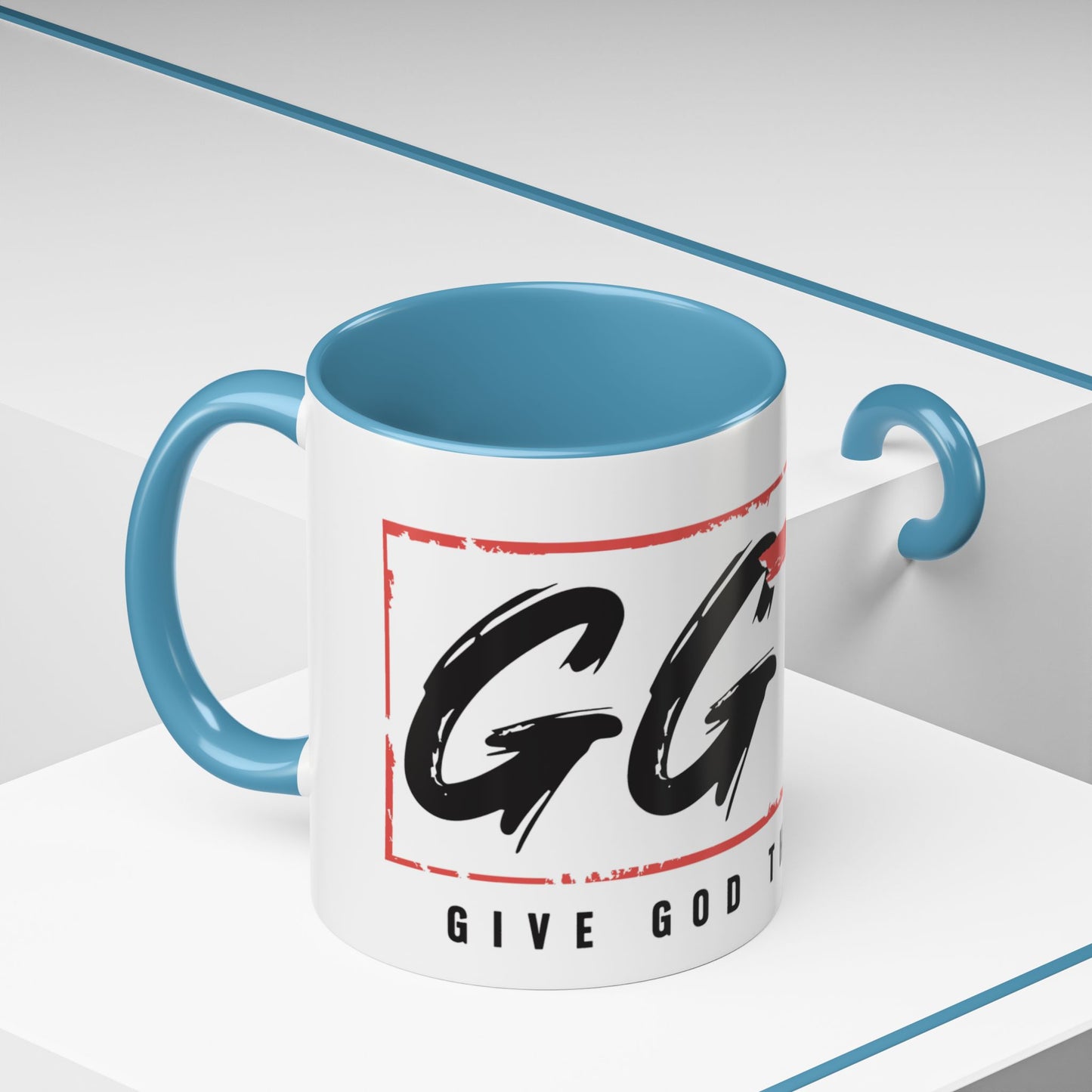 Faith-Inspired Accent Coffee Mug - 11/15oz with 'Give God the Glory' Design