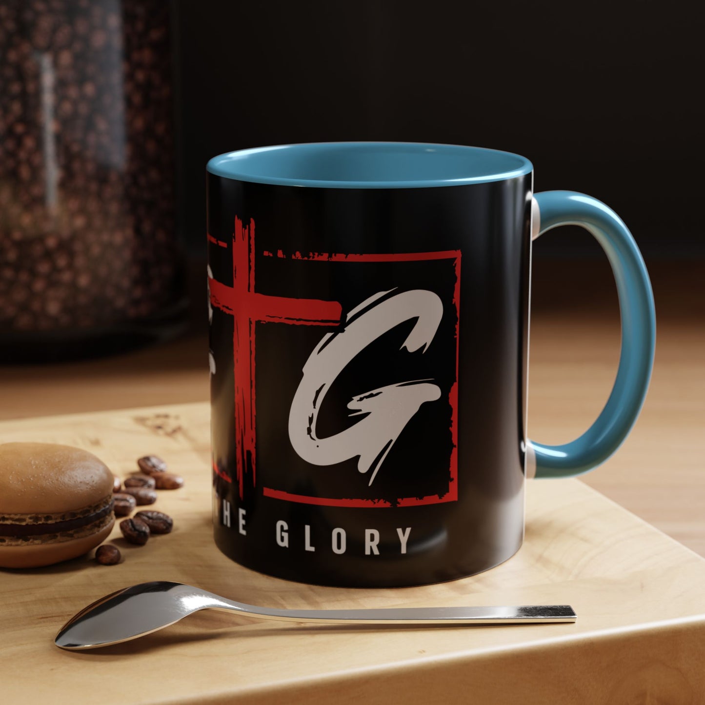 Inspirational Accent Coffee Mug - "Give God the Glory" - Perfect for Faith-Based Gifts