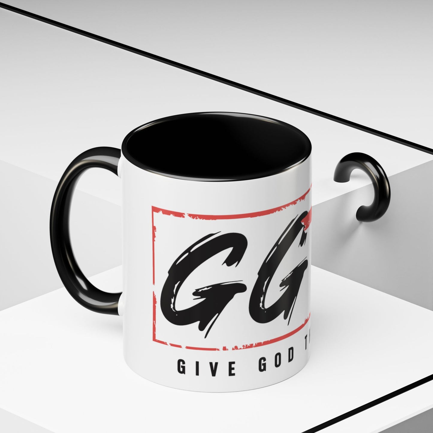Faith-Inspired Accent Coffee Mug - 11/15oz with 'Give God the Glory' Design