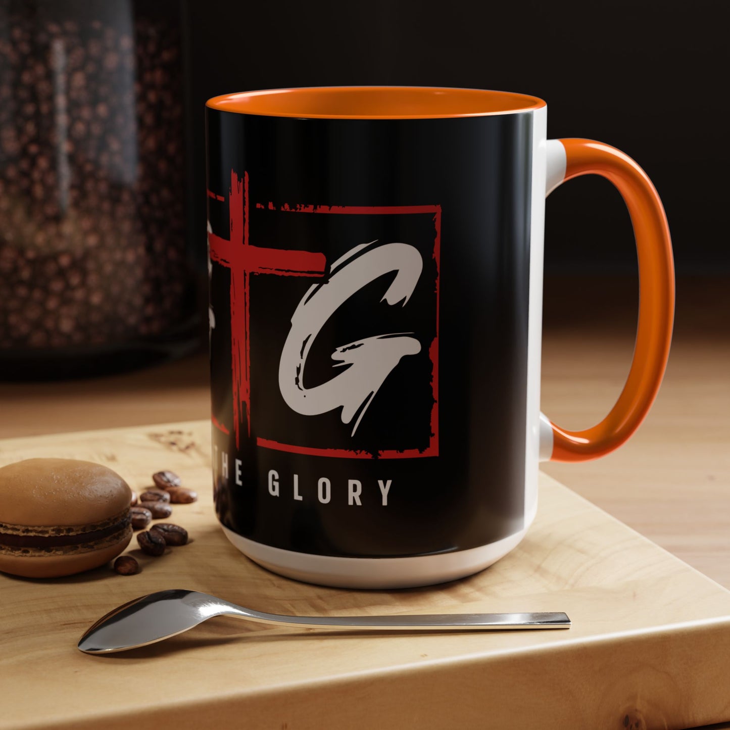 Inspirational Accent Coffee Mug - "Give God the Glory" - Perfect for Faith-Based Gifts