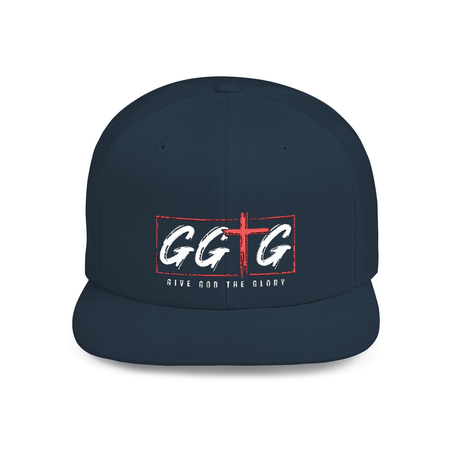 Casual Flat Bill Snapback Hat - 'Give God The Glory' Design