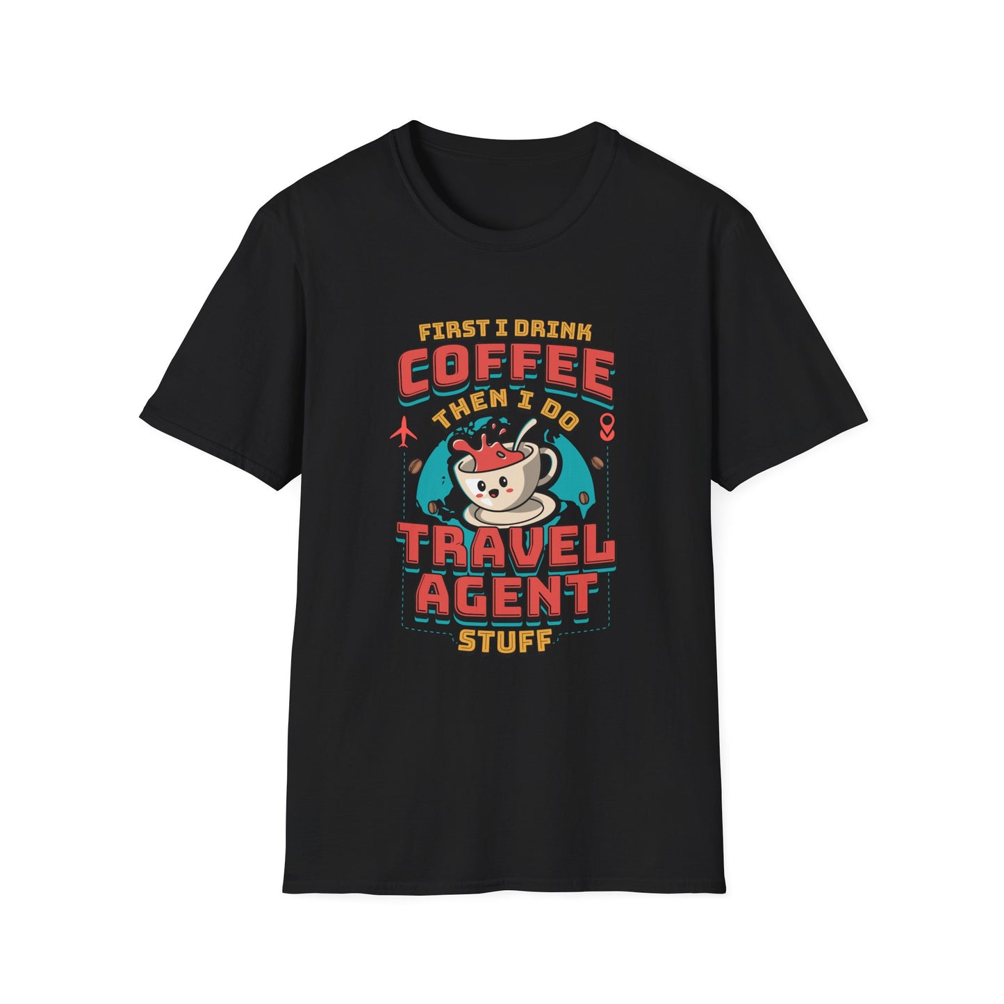 Travel Agent T-Shirt — " Coffee Travel Agent" Graphic Tee