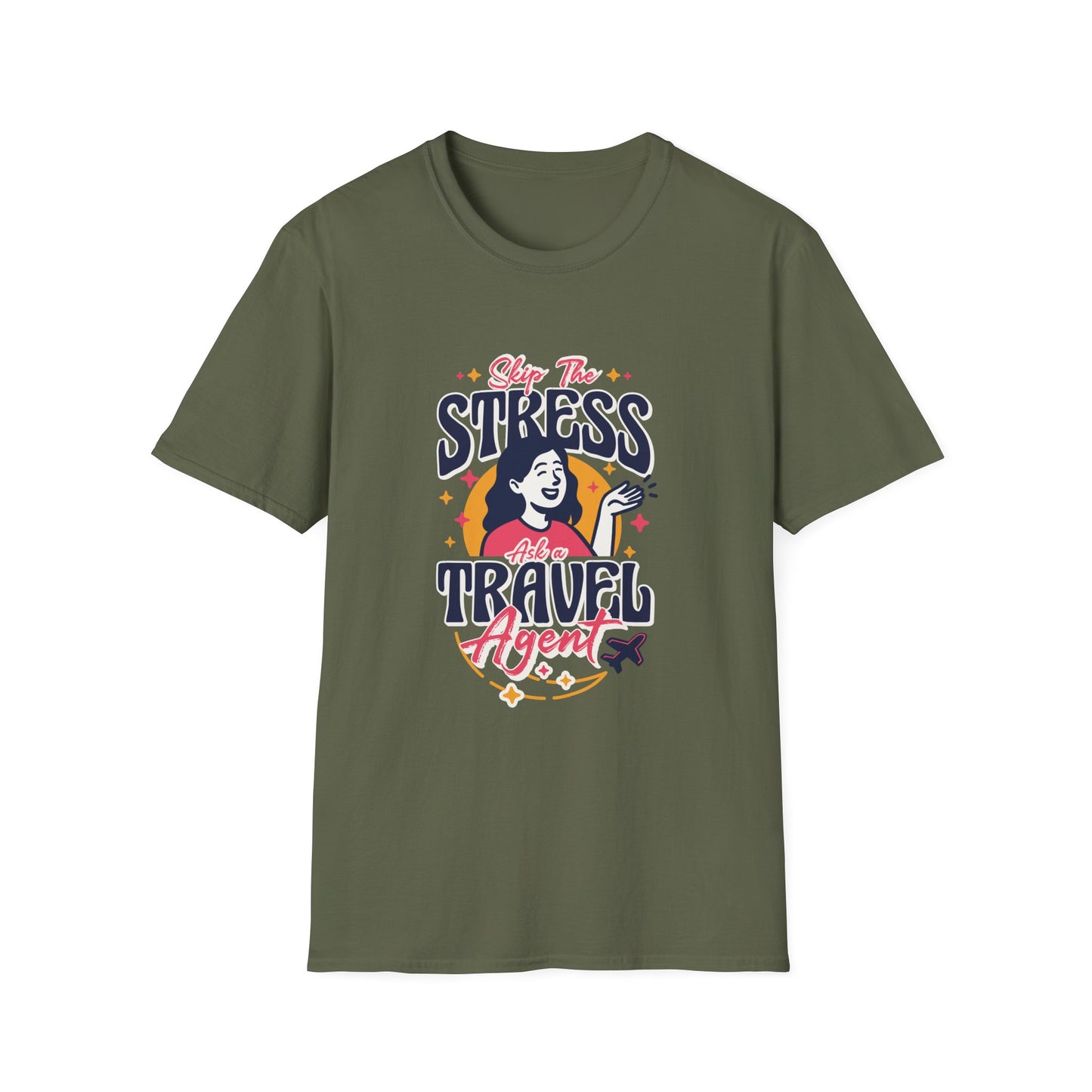Travel Agent T-Shirt — " Skip the Stress Call a Travel Agent" Graphic Tee