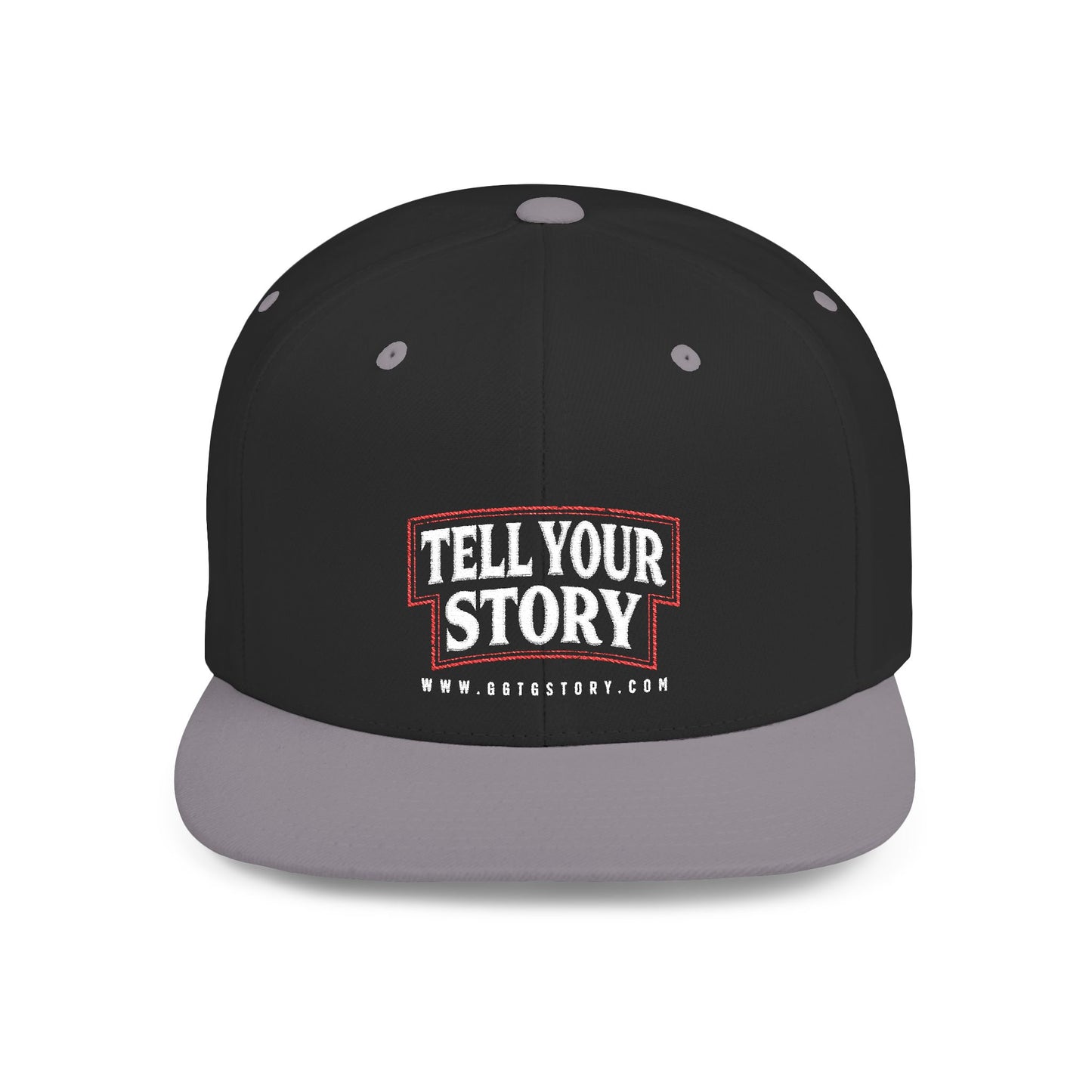 Motivational Flat Bill Snapback Hat - 'Tell Your Story'