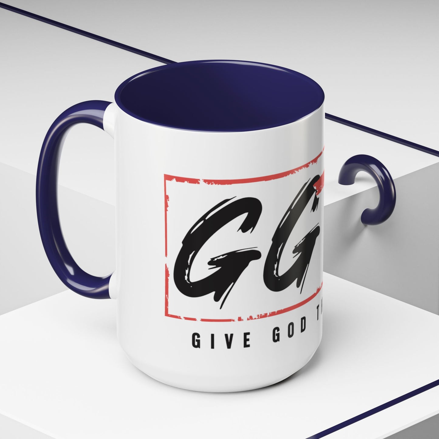 Faith-Inspired Accent Coffee Mug - 11/15oz with 'Give God the Glory' Design