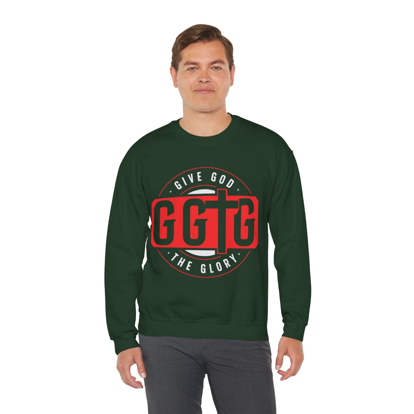Christian Motivational Crewneck Sweatshirt - 'Give God the Glory'