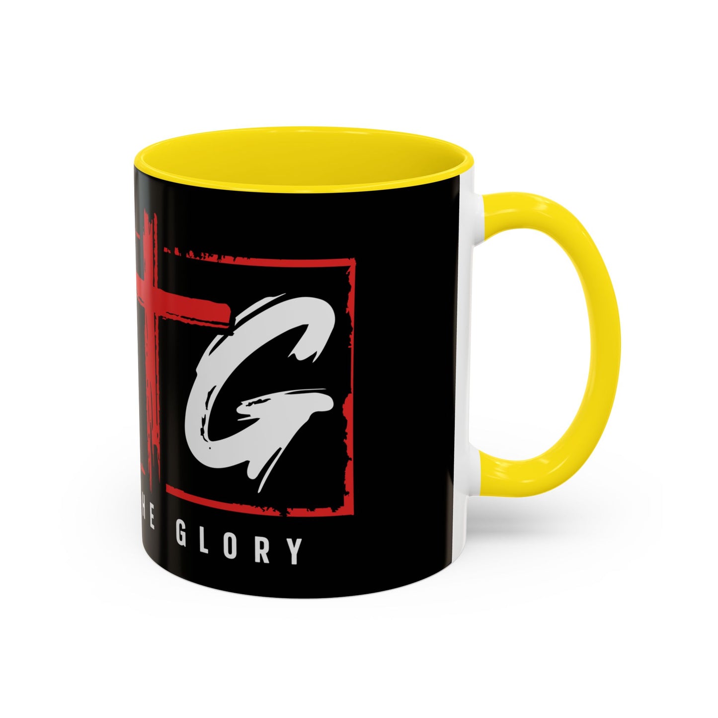 Inspirational Accent Coffee Mug - "Give God the Glory" - Perfect for Faith-Based Gifts