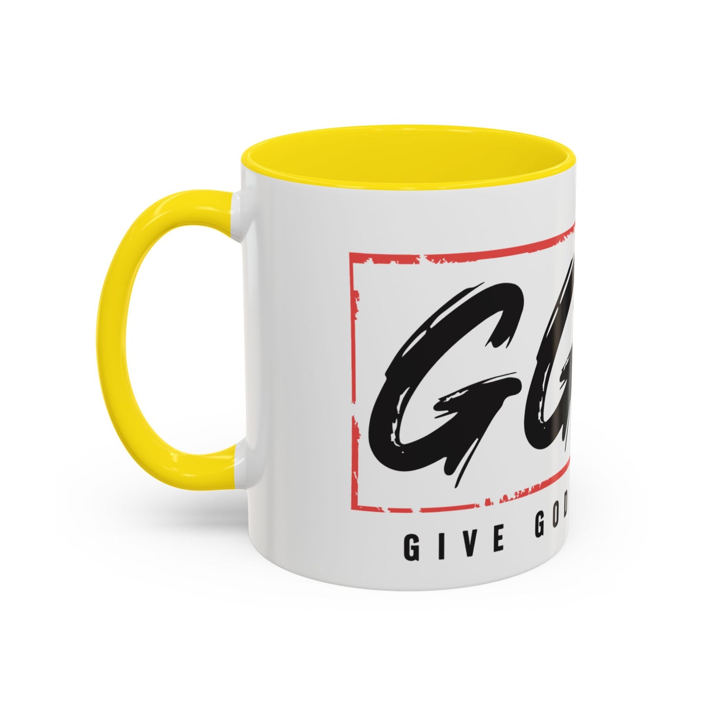 Faith-Inspired Accent Coffee Mug - 11/15oz with 'Give God the Glory' Design