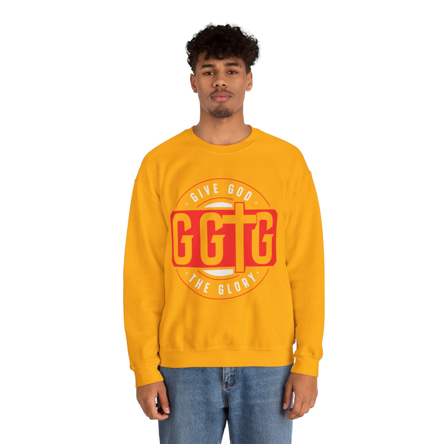 Christian Motivational Crewneck Sweatshirt - 'Give God the Glory'