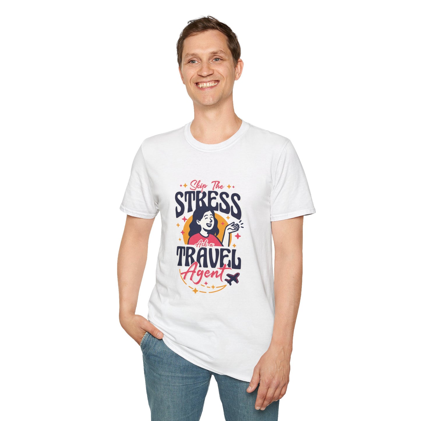 Travel Agent T-Shirt — " Skip the Stress Call a Travel Agent" Graphic Tee