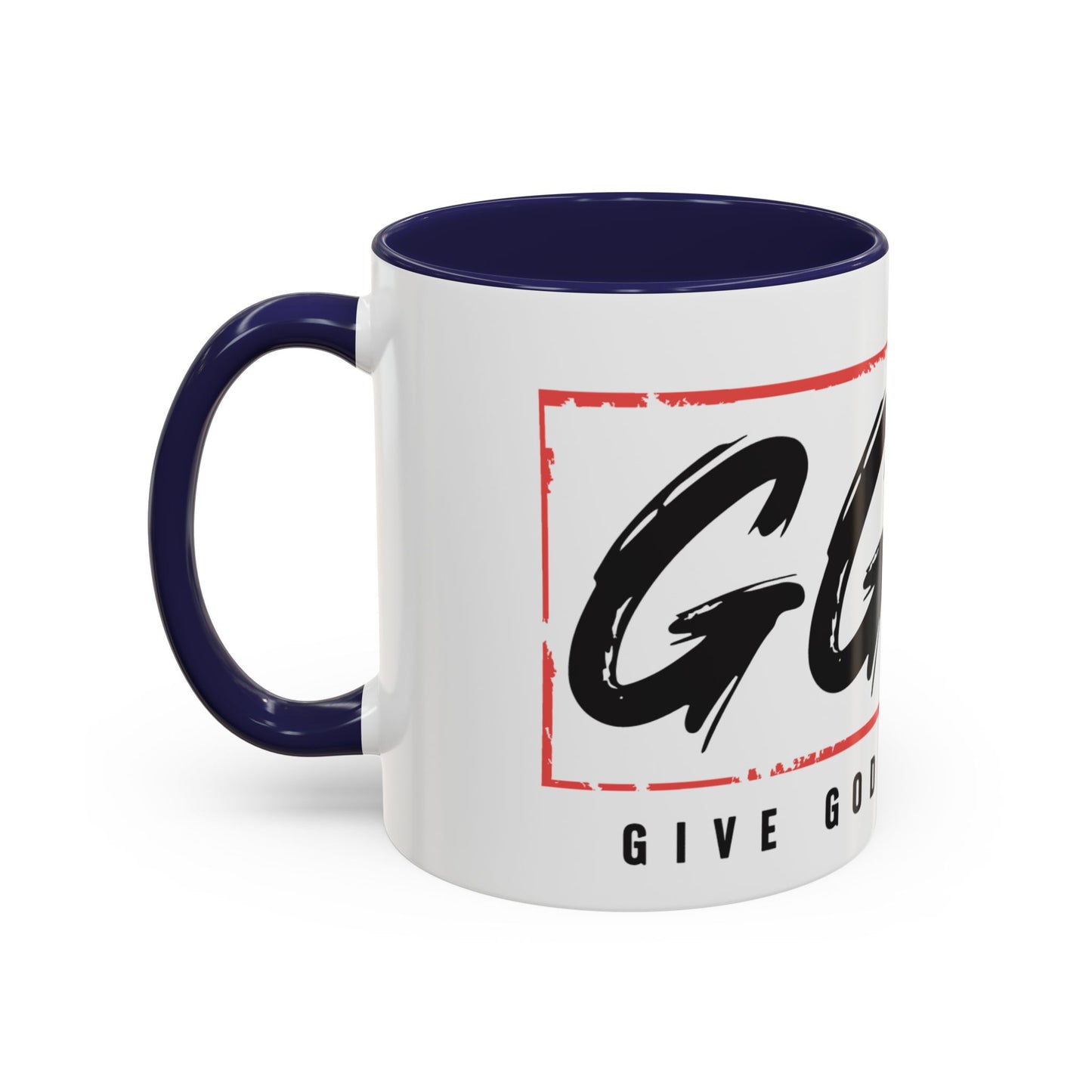 Faith-Inspired Accent Coffee Mug - 11/15oz with 'Give God the Glory' Design