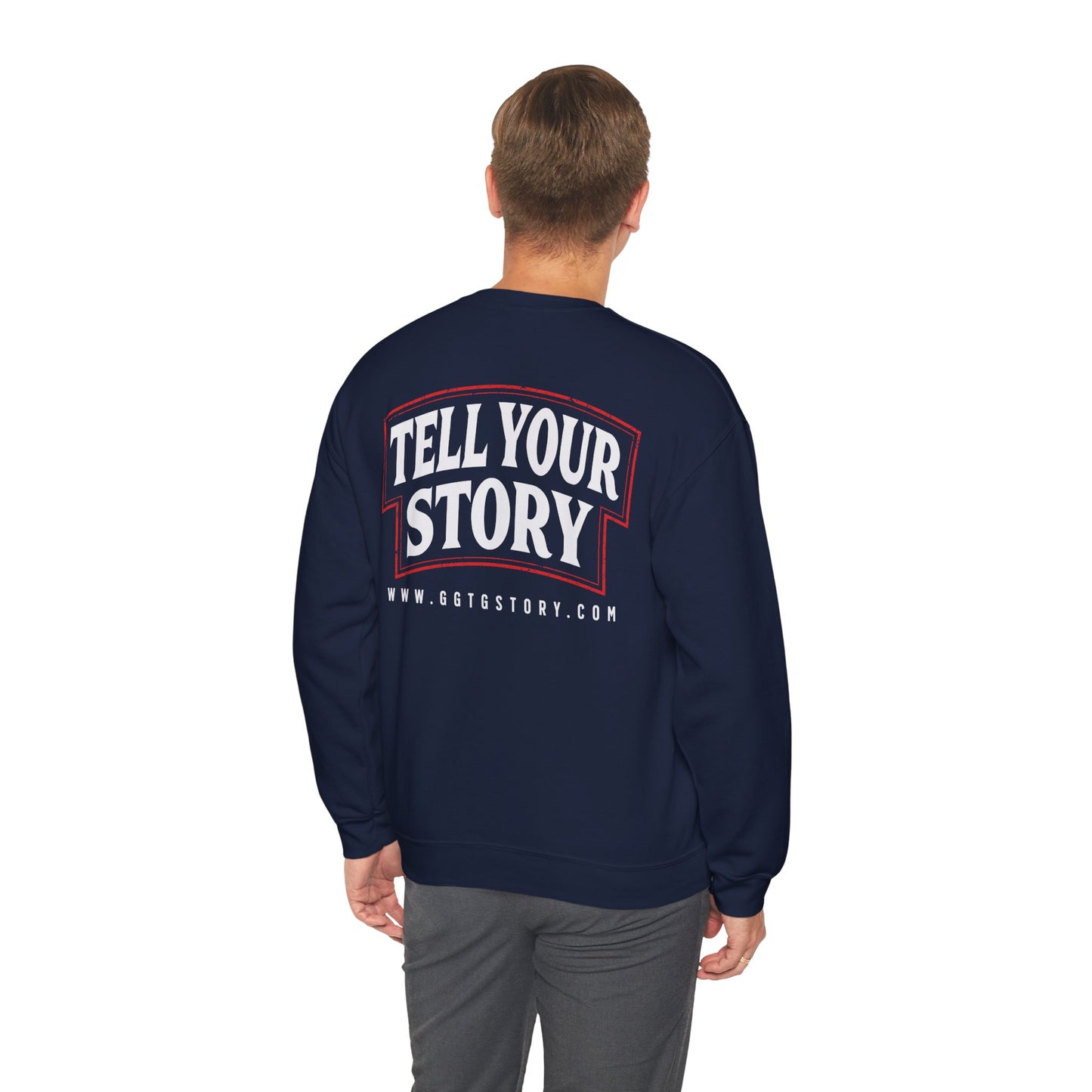 Inspiring Unisex Crewneck Sweatshirt - "Tell Your Story" Design