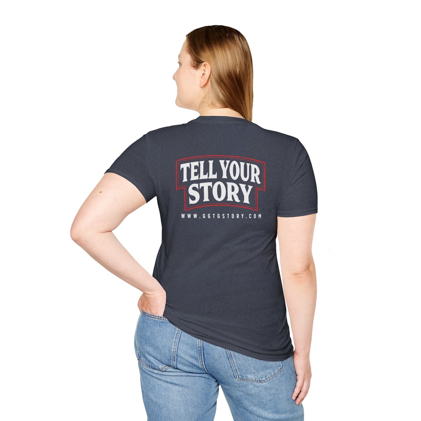 Unisex Softstyle T-Shirt  Inspirational - "Give God the Glory" & "Tell Your Story"