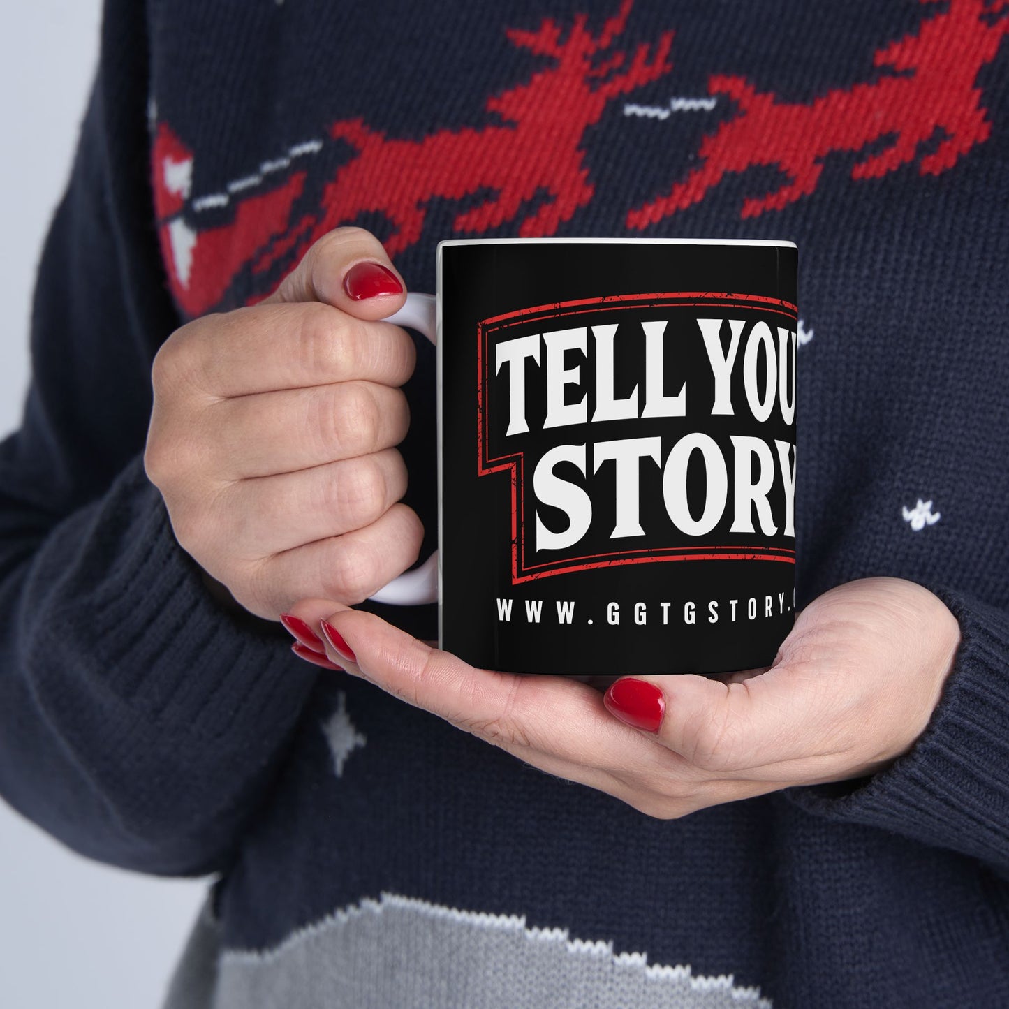 Inspirational Ceramic Mug - "Tell Your Story" - Perfect for Coffee Lovers and Gift Givers