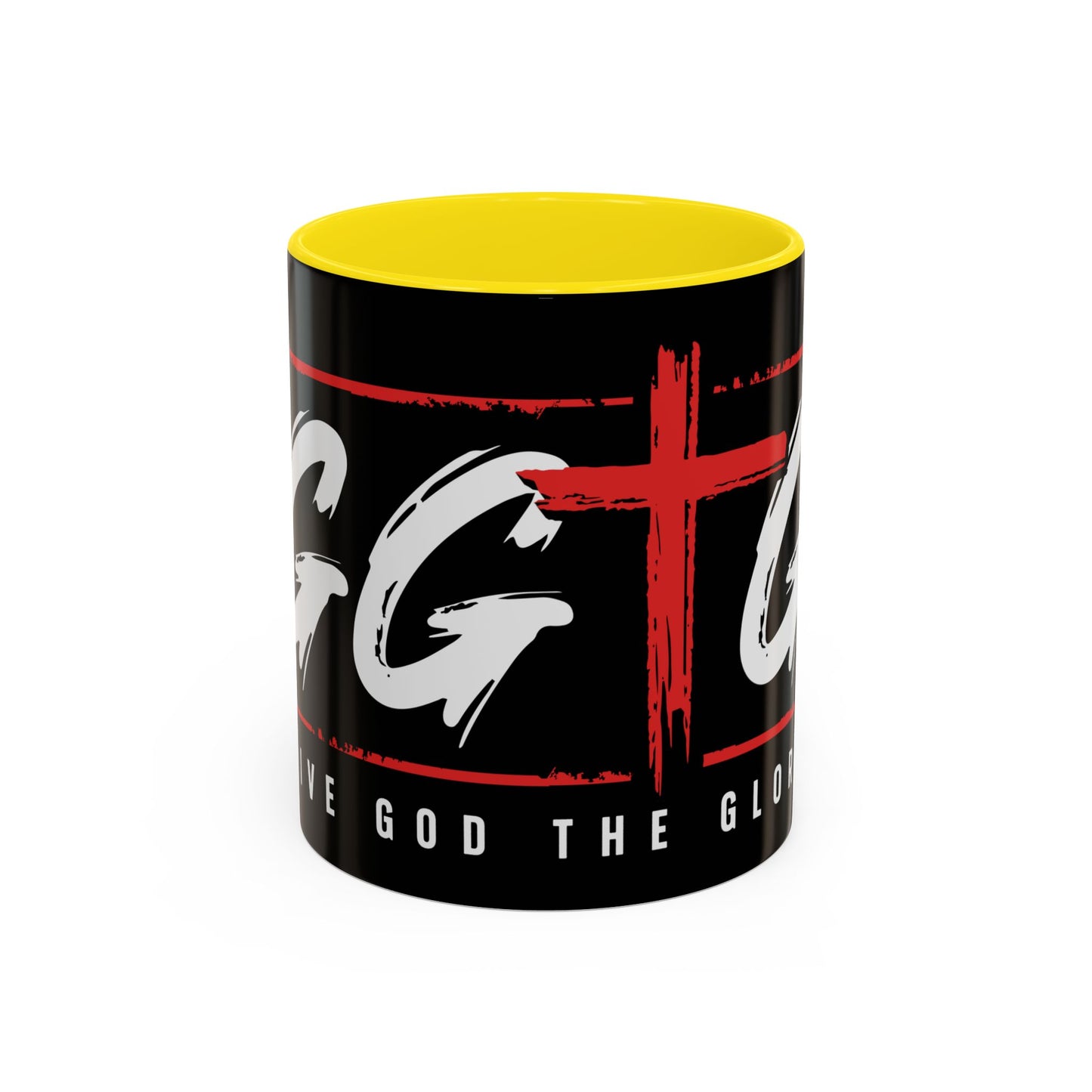 Inspirational Accent Coffee Mug - "Give God the Glory" - Perfect for Faith-Based Gifts