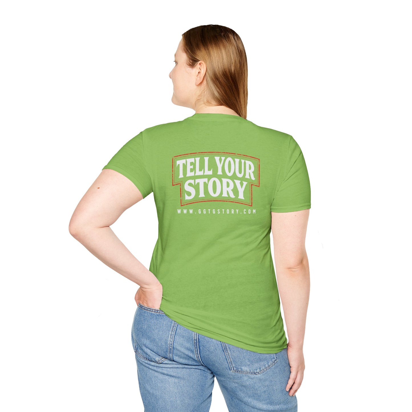 Unisex Softstyle T-Shirt  Inspirational - "Give God the Glory" & "Tell Your Story"