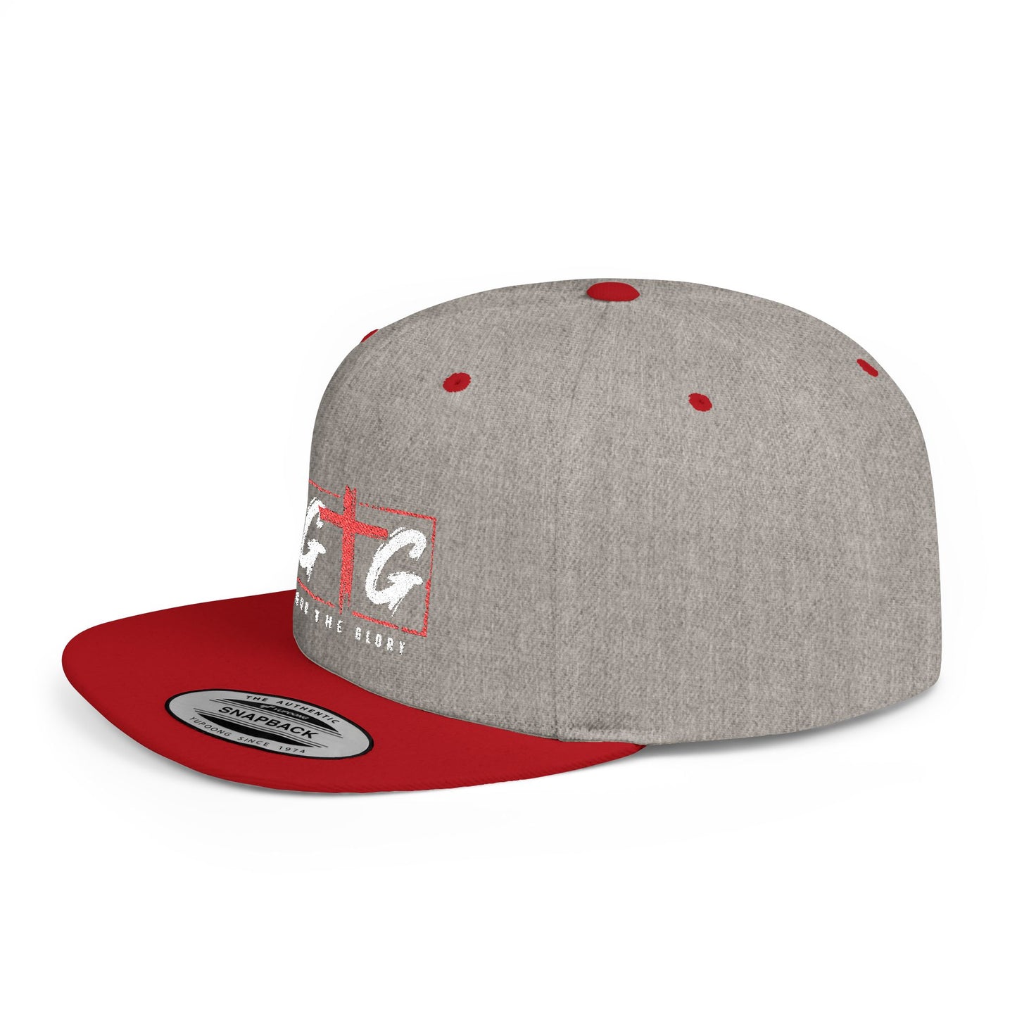 Casual Flat Bill Snapback Hat - 'Give God The Glory' Design