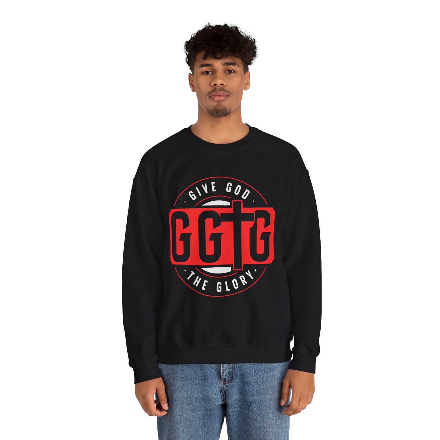 Christian Motivational Crewneck Sweatshirt - 'Give God the Glory'