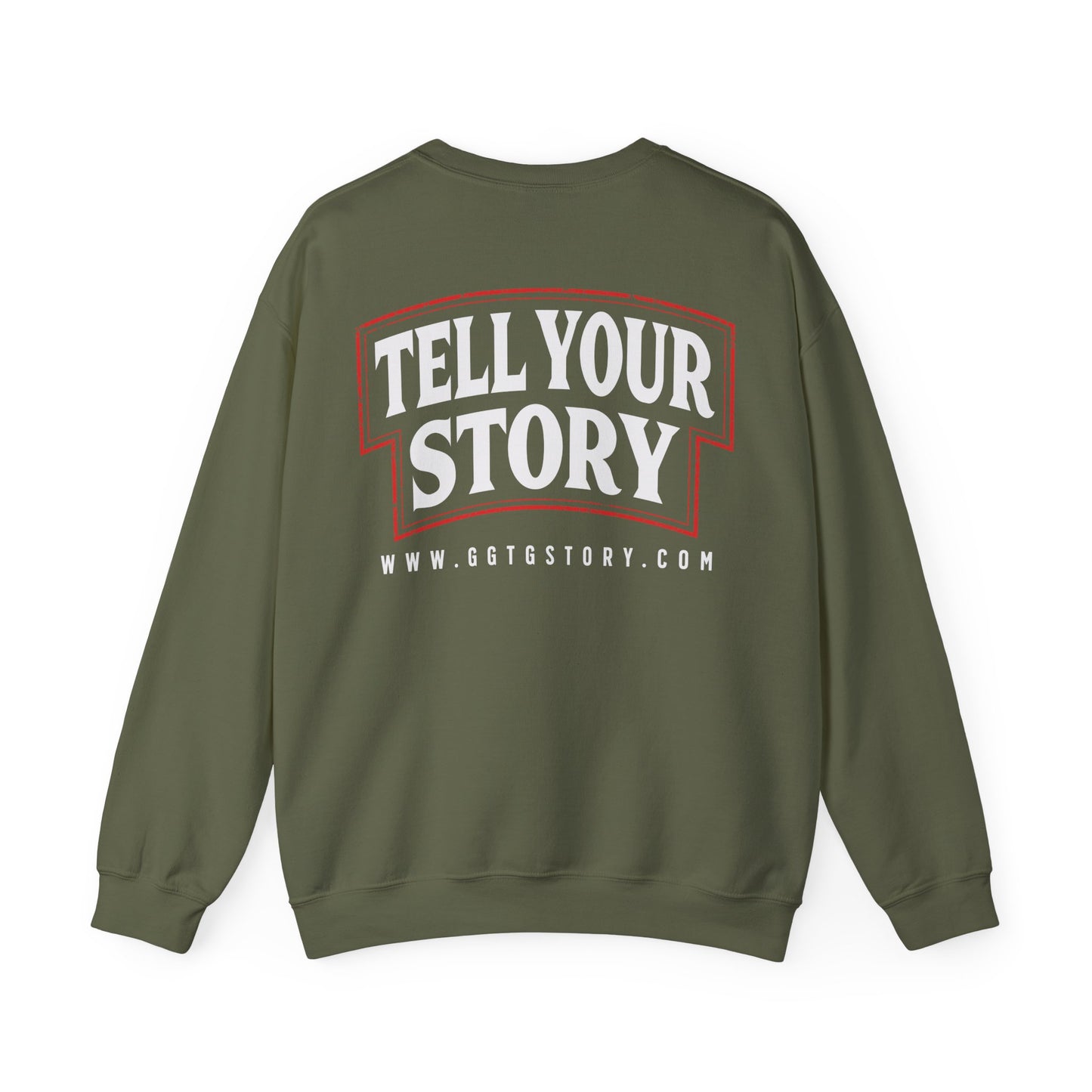 Inspiring Unisex Crewneck Sweatshirt - "Tell Your Story" Design