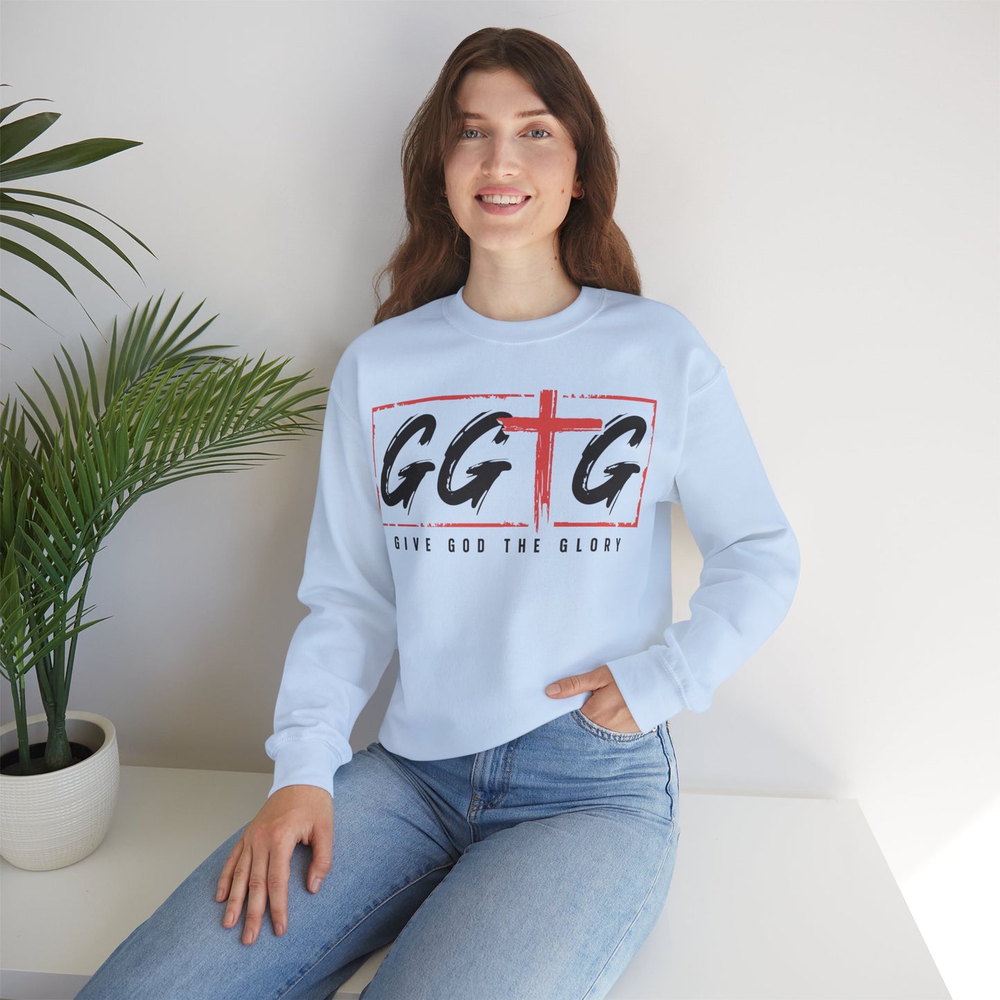Unisex Crewneck Sweatshirt - "Give God the Glory" & "Tell Your Story" Design